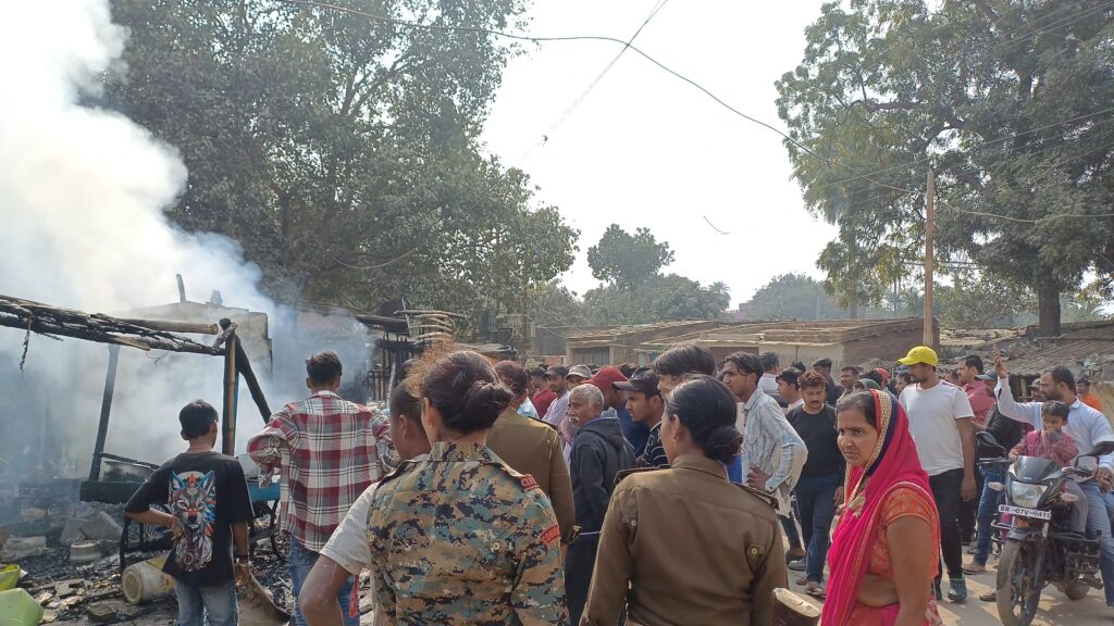 Emergency responders evacuating people after a gas leak fire accident in Bahadurpur.